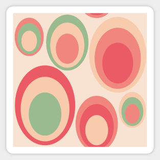 Pattern with oval circles in retrostyle Sticker